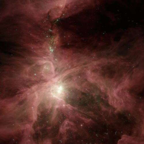 image of galaxy, red